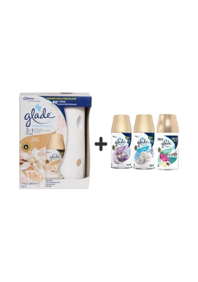 Glade Otomatik İpeksi Vanilya + Lavanta Ferahlığı + Çarşaf Ferahlığı + Tropikal Floral 4 x 269 ML