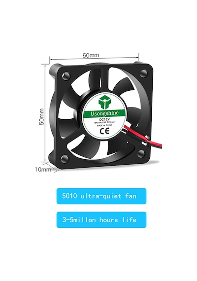Dc 12V Fan 5X5Cm Kuluçka Fanı Soğutucu Peltier Pc Ekran 50X50Mm