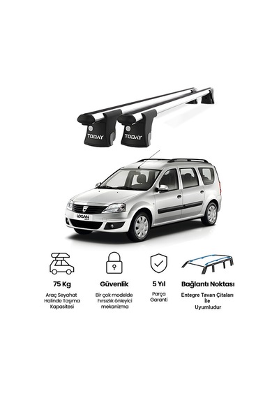 Trio-ı Dacia Logan 2007-2012 Uyumlu Kilitli Ara Atkı 120cm Port Bagaj Tavan Barı