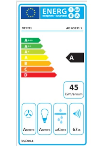 Vestel AD-63231 S Ankastre Davlumbaz