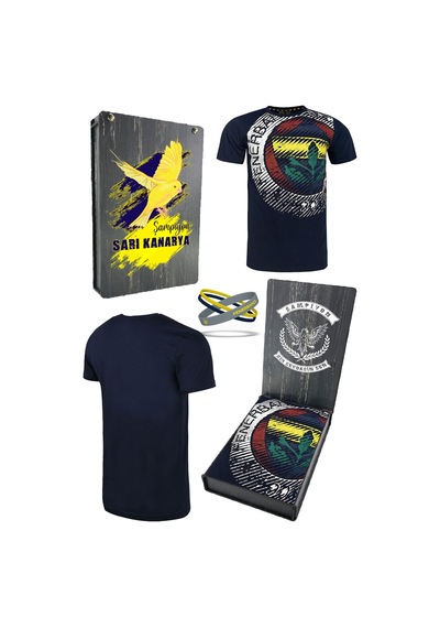 Fenerium Fenerbahçe Lisanslı Tribün 6 Renk Logolu Spor T-shirt+ Bileklik Set Ahşap Kutulu Sarı - Lacivert Fenerium Fenerbahçe Lisanslı Tribün 6 Renk Logolu Spor T-shirt+ Bileklik Set Ahşap Kutulu Sarı - Lacivert