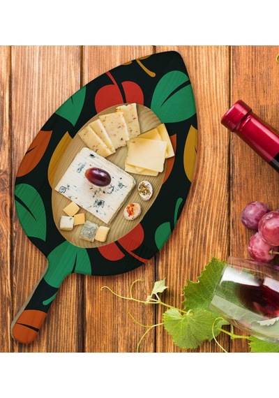 Bk Gift Yapraklar Tasarımlı Yaprak Şeklinde Doğal Ahşap Servis Ve Sunum Tabağı Model 7