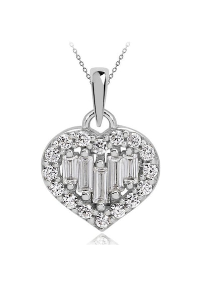 Diamond Line Gülaylar Beyaz Altın 8 Ayar Kalp Kolye