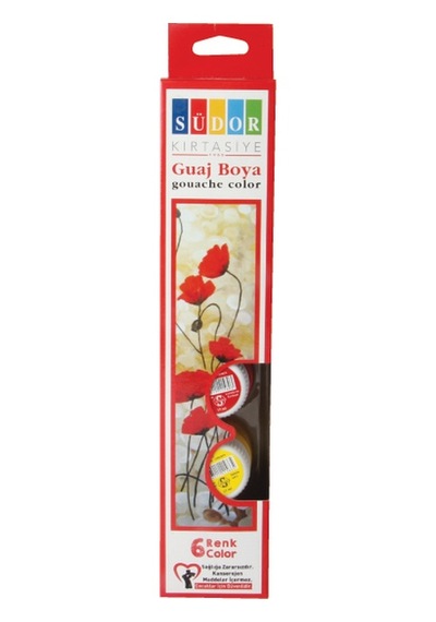 Südor Guaj Boya Şişe 6 Renk 15 Ml Sd521 Çok Renkli