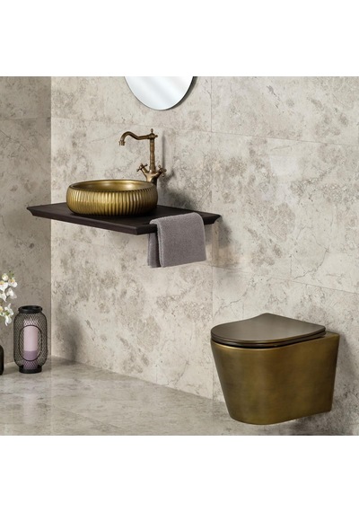 Lena Asma Klozet Kapak Dahil Mat Bronz Et-h201br Bronz