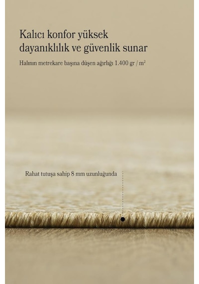 İskandinav Tasarım Zigzag Desenli Bej Halı Salon Halısı Mutfak Halısı Yolluk Paspas Dış Mekan Halı
