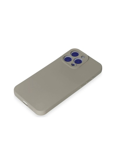 Uray Store Apple iPhone Uyumlu  15 Pro Max Kılıf Nano İçi Kadife Silikon - Titan Gri