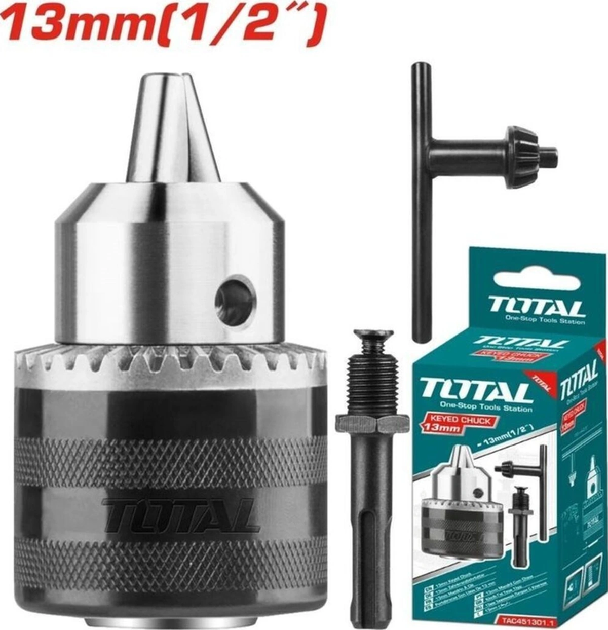 13mm 1/2 Mandren Anahtarlı Adaptörlü Tac451301-1