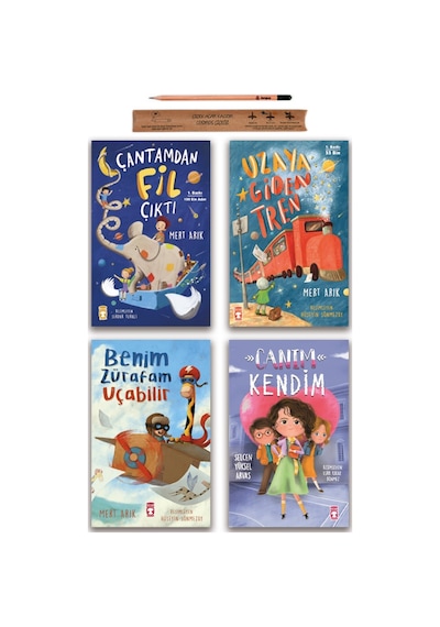 Timaş Çocuk Çantamdan Fil Çıktı - Uzaya Giden Tren - Benim Zürafam Uçabilir - Canım Kendim Set 4 Kitap