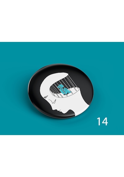58 Mm Buton Açacaklı Anahtarlık Yuvarlak Baskılı Anahtarlık Zihin Kafesi Çok Renkli