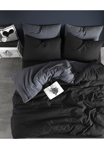 Veramoni Soft Dreams Soft Dreams Çift Kişilik Pamuklu Desenli Nevresim Takımı - Siyah-antrasit