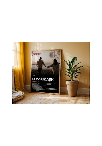 Sevgililer Günü Hediyesi - Sevgiliye Hediye - Kişiye Özel Netflix Film Poster Tasarım Tablo Ahşap 01