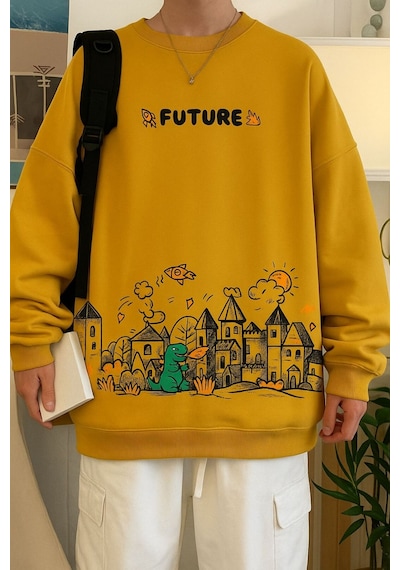 Benroma Future Baskılı Unisex Sweatshırt Çok Renkli
