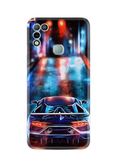 Infınıx Hot 11 Play Kılıf Silikon Desen Özel Seri Neon Cars 1724