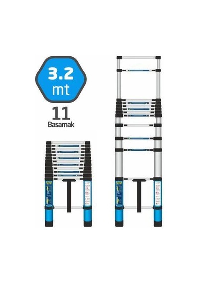 Master 11 Basamaklı Teleskopik Merdiven 3.2 Mt. 504321