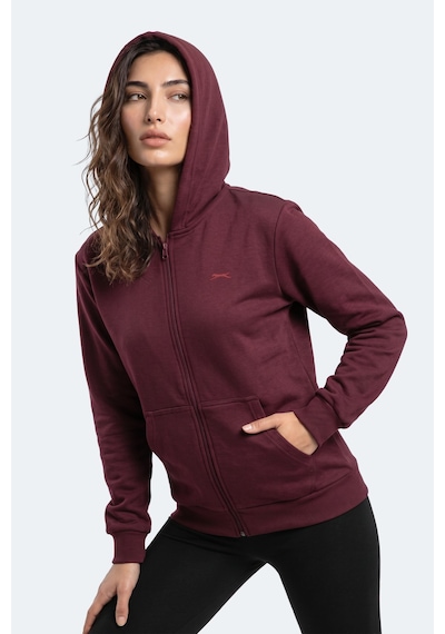 Slazenger Sera I Kadın Fermuarlı Bordo Sweatshırt