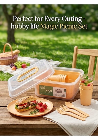 Hobby Life Magic 6 Kişilik Kamp Ve Piknik Seti 32 Parça Sarı