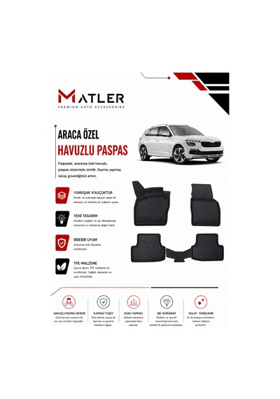 Skoda Kamiq 2025 Model 4d Ekstra Havuzlu Paspas