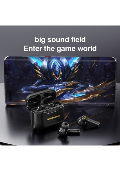Wealthglow Monster Xkt02 Bluetooth Kablosuz Kulaklık Stereo Ses Düşük Gecikme Koşu Koşu Için Spor Kulak Içi Kulaklık - Mavi L5wuev