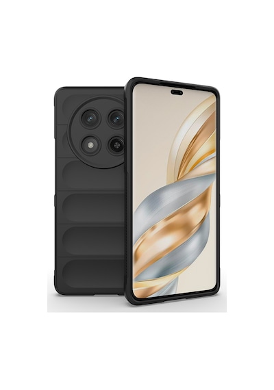 Goocamp Honor Magic 7 Lite Kılıf Esnek Tpu Oyuklu Arka Yüzey Tasarımlı Etnik Siliko Siyah