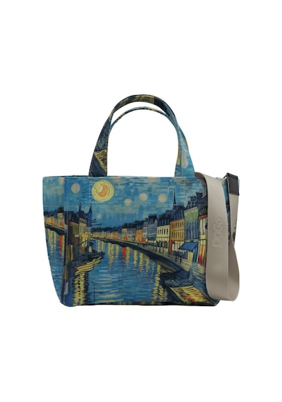 Dogo Kadın Vegan Çok Renkli Medium Tote Bag - Sea Sparkles Tasarım Çok Renkli
