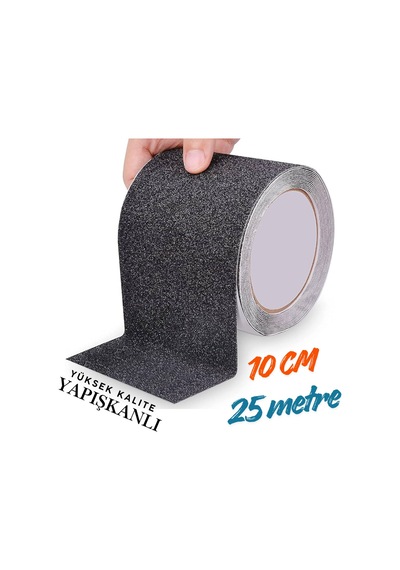 Siyah Merdiven Ve Zemin Kaydırmaz Kaymaz Bant 100mm X 25mt Tdrtr