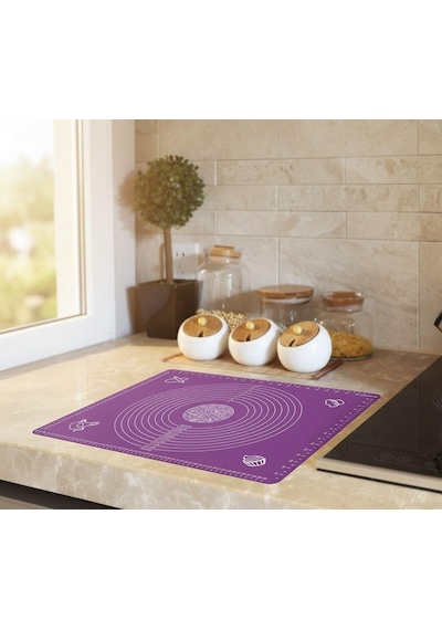 Ayrex Silikon Hamur Açma Matı 45x65 Cm, Kaymaz Ve Yapışmaz Yüzeyli Esnek Hamur Pedi, Mutfak Tezgah Koruyucu Örtü
