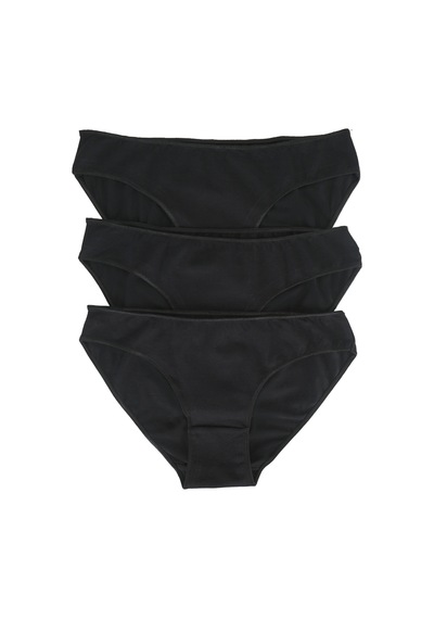 Must Have 3'lü Organik Pamuk Slip Külot Siyah