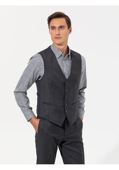 Cacharel Siyah Slim Fit Yelek