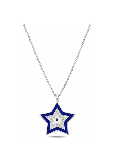 Çekirdekjewelry 925 Ayar Gümüş Rodyum Kaplama Mavi Mineli Yıldız Kolye Zirkon Taşlı Şık Tasarım Gri Çekirdekjewelry 925 Ayar Gümüş Rodyum Kaplama Mavi Mineli Yıldız Kolye Zirkon Taşlı Şık Tasarım Gri