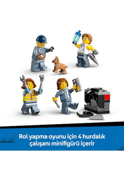 LEGO® City Hurdalık ve Arabalar 60472 - 7 Yaş ve Üzeri Çocuklar için Yaratıcı Oyuncak Yapım Seti (871 Parça)