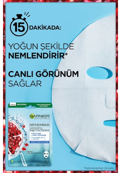Garnier Nem Bombası Canlandırıcı Kağıt Yüz Maskesi 3'Lü Set