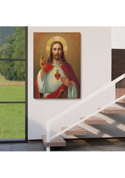 İsa'nın En Kutsal Kalbi Tablosu - The Most Sacred Heart Of Jesus-6478 50 X 70