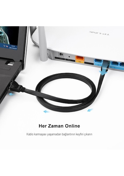 Ugreen CAT7 U/FTP Flat Ethernet Ağ Kablosu 5 Metre