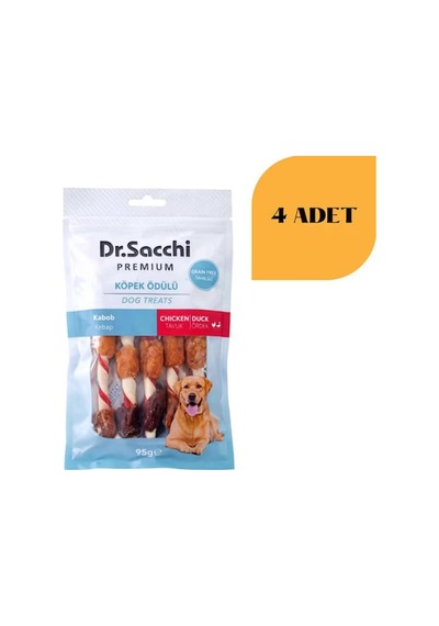 Dr. Sacchi Kebap Tavuk Ördek Sarılı Kemik Köpek Ödülü 100 G X 4 Adet