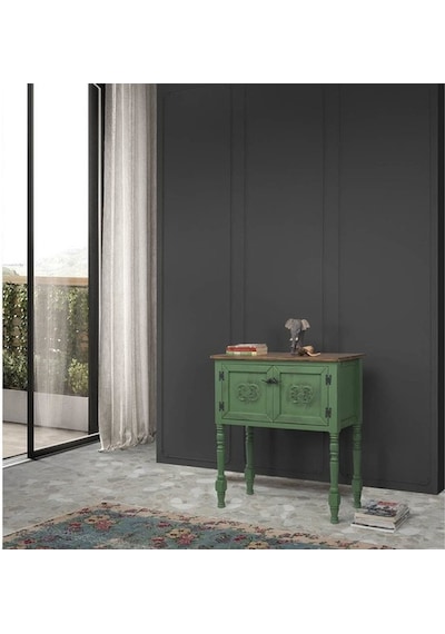 Wood Dresuar Ahşap Pastel Boyalı Eskitme Tarz Dresuar