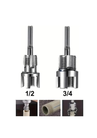 2 Li Set İç Dış Plastik Boru Diş Açma Seti 1/2 20 Mm Ve 3/4 İnç 25 Mm Borularla Uyumlu