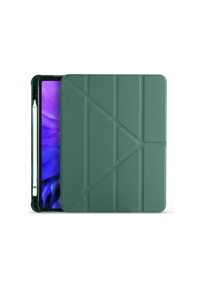 Apple Uyumlu iPad Pro 12.9 5. Nesil 2021 Kılıf Kalem Bölmeli Trifolding Case A2378 A2379 A2461 A2462