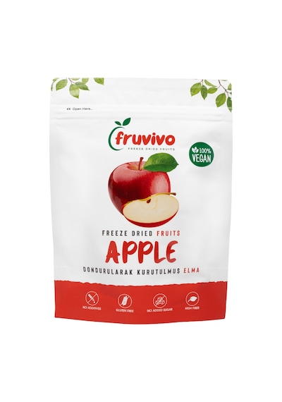 Fruvivo 4'lü Freeze Dry Paket - Elma + Şeftali + Ananas + Mango - Dondurularak Kurutulmuş Meyve Cipsi Şeker İlavesiz %100 Doğal Vegan 75 G
