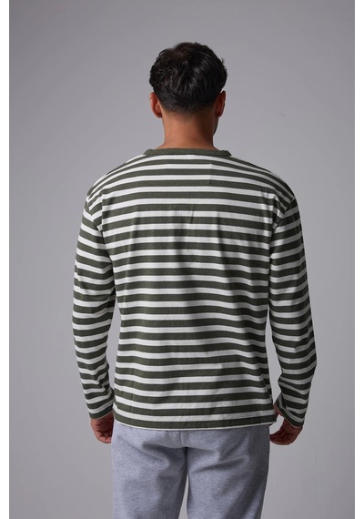 Defys Defy S Erkek Oversize Çizgili Uzun Kollu Çıtçıtlı Yaka Tişört Haki-ekru - 611495481 Haki-ekru Defys Defy S Erkek Oversize Çizgili Uzun Kollu Çıtçıtlı Yaka Tişört Haki-ekru - 611495481 Haki-ekru