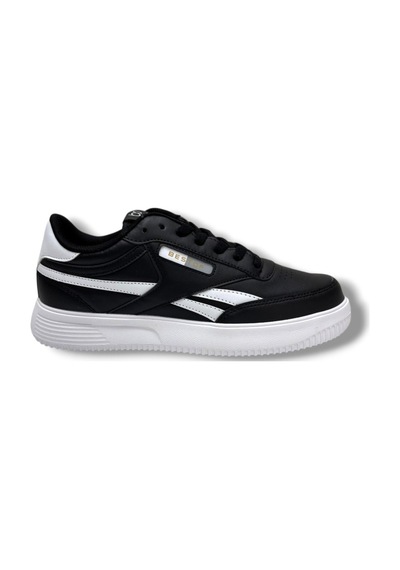 Best Of 2014-26 Cilt Deri Anatomik Bağcıklı Erkek Sneaker Siyah Beyaz Siyah