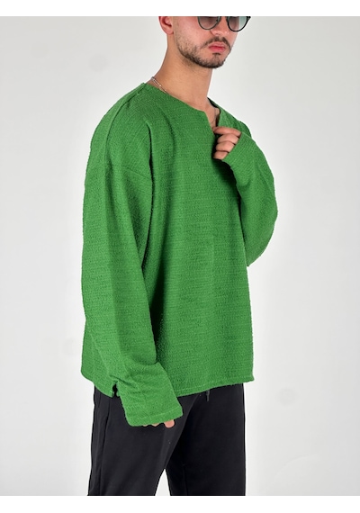 Cocopelli Tasarım Yeşil Erkek Sweatshirt Coc1057 Yeşil