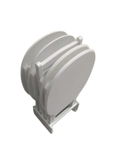 Zigon Sehpa Oval Çanta Kayın Model Torna Iskelet Parlak Beyaz Lak (482204688)
