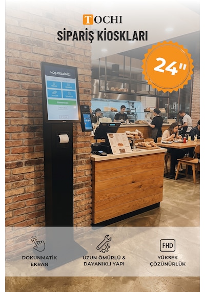 27 İnç Fhd Dokunmatik Ayaklı Self Servis Ödeme Ve Sipariş Kiosku Android 11