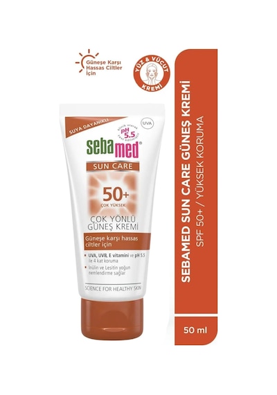 Sebamed Sun Care Spf 50+ Uva / Uvb Filtresi Ve E Vitamini Üçlü Yüksek Koruma Çok Yönlü Güneş Kremi 50 Ml