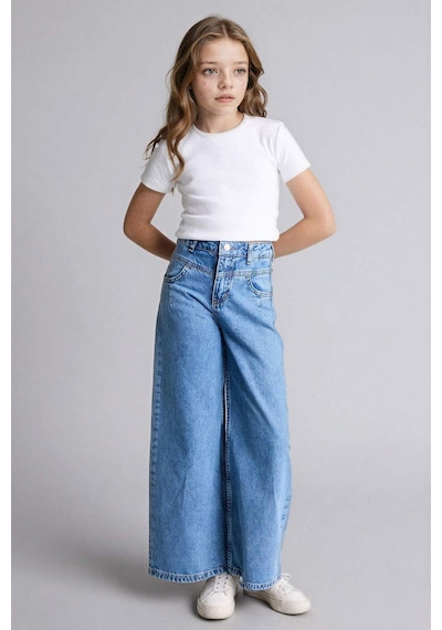 Defacto Wıde Leg Jean Pantolon Kız Çocuk H0683a826smnm28 Mavi-nm28
