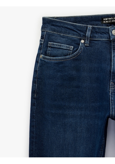 Koton Düğmeli Cep Detaylı Normal Bel Slim Fit Jean Pantolon - Brad Jean Koyu İndigo 6sam40115nd Koton Düğmeli Cep Detaylı Normal Bel Slim Fit Jean Pantolon - Brad Jean Koyu İndigo 6sam40115nd