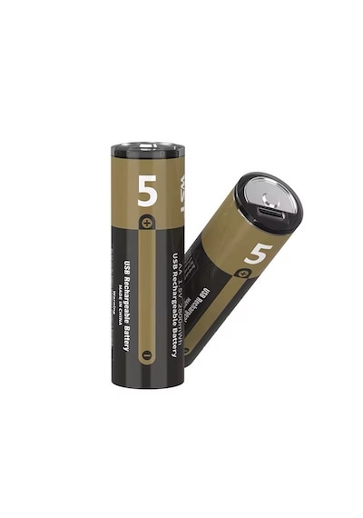 Usb Type-c Girişli Şarjlı Aa Lityum Pil 1.5v Sabit Çıkış 3200mwh 5'li Paket - 10 Adet