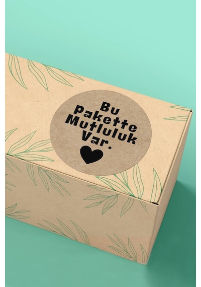 Bu Pakette Mutluluk Var Kraft Sticker 3x3cm St2308 Çok Renkli