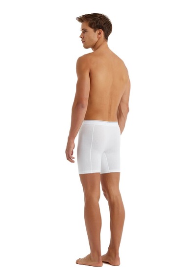 Blackspade 9216 Tender Cotton Erkek %92 Pamuk Uzun Retro Boxer Beyaz